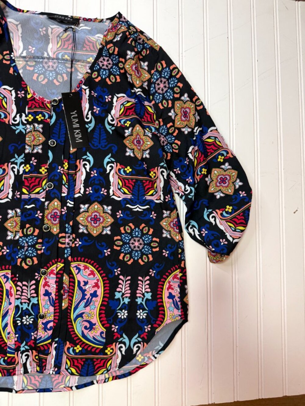 Yumi Kim Lizzie Top Y2K 00s Paisley Print Blouse NWT size XS - Picture 5 of 8